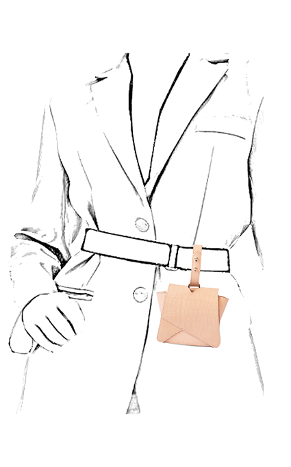 Mini belt bag & Purse in beige
